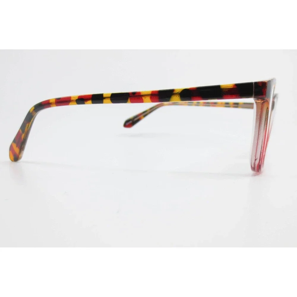 Red Tortoise shell Rectangular Full Rim Eyeglass Frames WP8102-RD 51-17-140